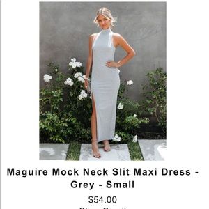 Maguire Mock Neck Slit Maxi- Grey